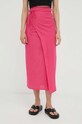 Résumé gonna di lino 18051002 rosa AW23