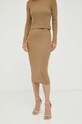 MICHAEL Michael Kors fusta de lana MF370AB4VR maro AW23