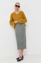 Weekend Max Mara spódnica wełniana 2353060133600 szary AW23