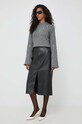 Luisa Spagnoli fusta de piele 540238 negru AW23