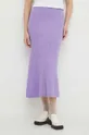 American Vintage spódnica wełniana fioletowy