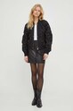 The Kooples fusta de piele FJUP27019K negru AW23