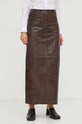 Gestuz fusta de piele 10908393 maro AW23