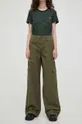Βαμβακερό παντελόνι Levi's BAGGY CARGO πράσινο