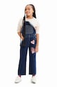 Desigual ogrodniczki jeansowe dziecięce Planet friendly granatowy 23WGDD04