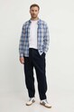 Universal Works spodnie sztruksowe PLEATED TRACK PANT 29519 granatowy AW23