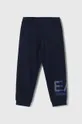 σκούρο μπλε Παιδικό βαμβακερό παντελόνι EA7 Emporio Armani Για αγόρια