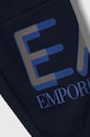 Chłopiec EA7 Emporio Armani spodnie dresowe bawełniane dziecięce 6RBP58.BJ05Z granatowy