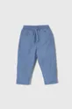 niebieski United Colors of Benetton spodnie bawełniane dziecięce Chłopięcy