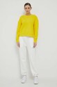 Βαμβακερό παντελόνι Tommy Hilfiger WW0WW40083 λευκό AW23