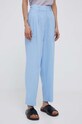Dkny spodnie lniane tkanina niebieski P3DKCR52