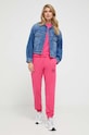 Pinko spodnie dresowe bawełniane 100371.A162 różowy AW23