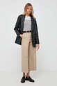 Weekend Max Mara spodnie 2351360139600 beżowy AW23