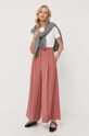 Вовняні штани Weekend Max Mara 2351361539600 рожевий AW23