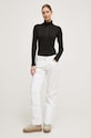 Roxy pantaloni Backyard ERJTP03238 alb AW23