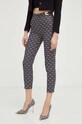 Elisabetta Franchi spodnie wzorzyste czarny PA00636E2