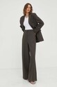 Μάλλινα παντελόνια Remain 5006291698 καφέ AW23