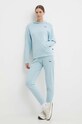 Puma pantaloni de trening din bumbac BETTER ESSENTIALS 675989 albastru SS24