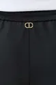czarny Twinset spodnie z domieszką wełny