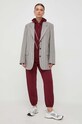 Max Mara Leisure pantaloni de trening 2337860836600 burgundia AW23