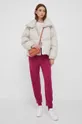 rózsaszín United Colors of Benetton nadrág kasmír keverékből