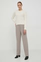 Штани з домішкою вовни Sisley 4PH7LF044.81F бежевий AW23