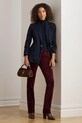 Lauren Ralph Lauren spodnie sztruksowe z elastanem bordowy 200881935