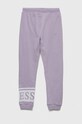 Detské bavlnené tepláky Guess J3YQ11.KA6R4.9BYX fialová AW23