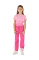 розовый Детские хлопковые штаны Guess Для девочек