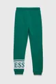 Дитячі бавовняні штани Guess зелений
