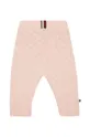 Бавовняні штани для немовлят Tommy Hilfiger рожевий