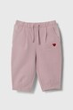 United Colors of Benetton spodnie dresowe dziecięce z elastanem fioletowy 36FPGF02Y.P.SEASONAL