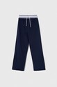 Sisley spodnie dresowe bawełniane dziecięce 3J68XF00Z.G.SEASONAL granatowy AW23