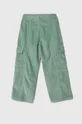 Detské manšestrové nohavice United Colors of Benetton zelená