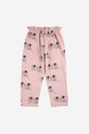 Dziewczynka Bobo Choses spodnie dresowe bawełniane dziecięce 223AC071 różowy