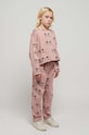 Bobo Choses spodnie dresowe bawełniane dziecięce 223AC071 różowy