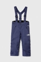 modrá Lyžiarske nohavice The North Face SNOWQUEST SUSPENDER PANT Detský