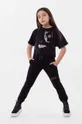 μαύρο Παιδικό βαμβακερό παντελόνι DKNY
