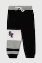 Sisley pantaloni de trening din bumbac pentru copii 3J68XF011.G.SEASONAL negru AW23