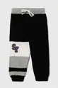 Sisley spodnie dresowe bawełniane dziecięce czarny