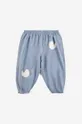 Bobo Choses spodnie dresowe bawełniane niemowlęce niebieski
