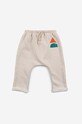 Bobo Choses pantaloni de trening din bumbac pentru bebeluși 223AB067 bej AW23