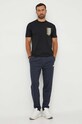 Хлопковые спортивные штаны BOSS 50486640 тёмно-синий AW23