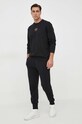 BOSS spodnie dresowe z domieszką wełny 50495380 czarny AW23