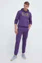 Хлопковые спортивные штаны EA7 Emporio Armani фиолетовой