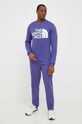 Βαμβακερό παντελόνι The North Face NF0A4M7LI0D1 μωβ AW23
