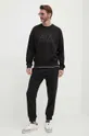Бавовняні спортивні штани Armani Exchange чорний