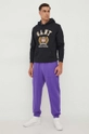 United Colors of Benetton pantaloni da jogging in cotone violetto