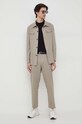 Michael Kors spodnie wełniane MK0SP01016 beżowy AW23