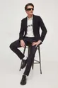 μαύρο Μάλλινα παντελόνια Karl Lagerfeld Ανδρικά